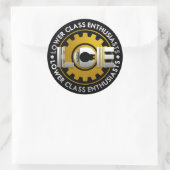LCE-Aufkleber (Gold) Runder Aufkleber (Tasche)