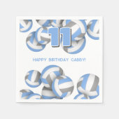 lch blaues graues Team färbt Volleyball-Kinderspor Serviette (Vorderseite)