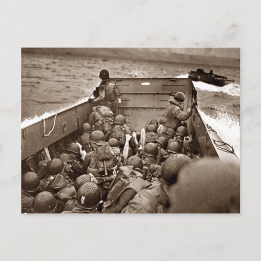 LCI und Soldaten Omaha Beachhead Postkarte (Vorderseite)