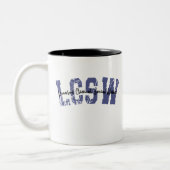 LCSW Appreciation, Licensed Clinical Social Worker Zweifarbige Tasse (Links)