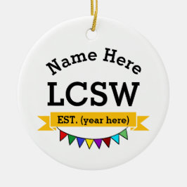 LCSW-Geschenk lizenzierter klinischer Sozialarbeit Keramik Ornament