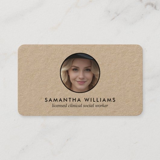 LCSW Social Worker Custom QR Foto Visitenkarte (Vorderseite)