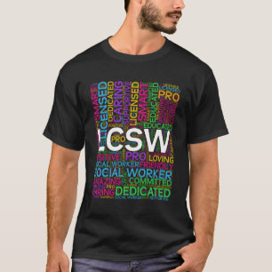 Lcsw Social Worker Word Cloud Tal Gesundheit T-Shirt