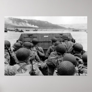LCVP Landing Craft Annäherung an den Omaha Strand Poster
