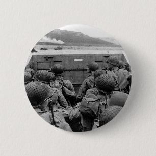 LCVP Landungsboot, das Omaha-Strand sich nähert Button
