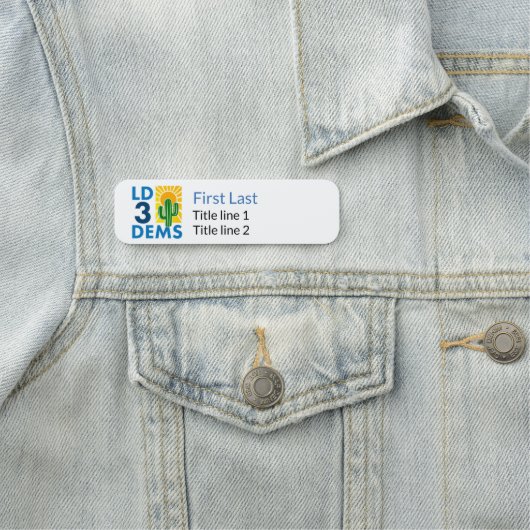 LD3 Dems - Abzeichen für Thin Style; Magnetbacken Namensschild (Beispiel)