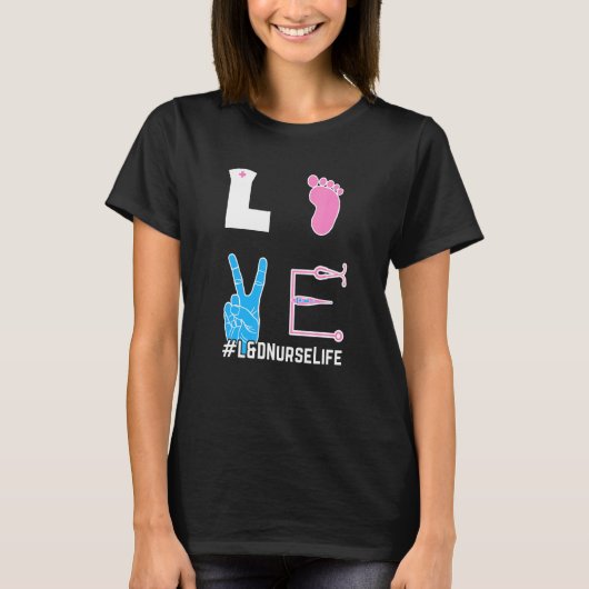 Ld Nurse and Labour Delivery Nurse Liebe und LD Nu T-Shirt (Vorderseite)