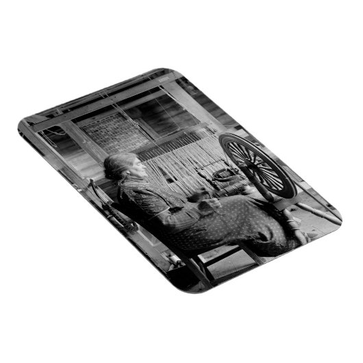 LD OMAN SING sPINNING HEEL 1930S FOTOGRAPH Magnet (Rechte Seite)