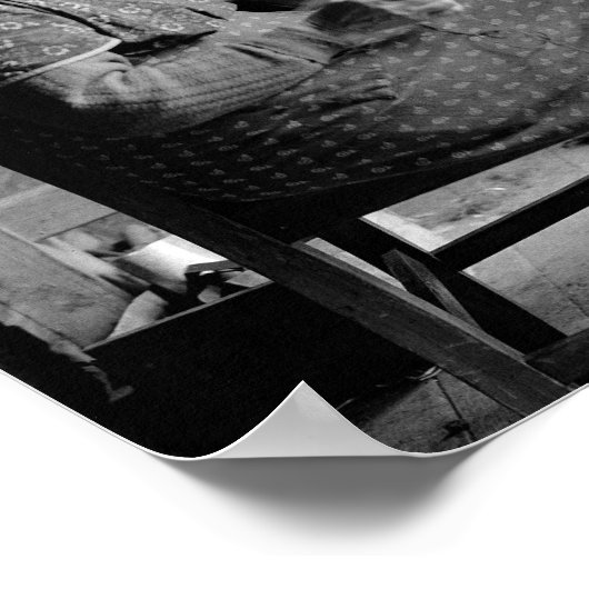 LD OMAN SING sPINNING HEEL 1930S FOTOGRAPH Poster (Ecke)