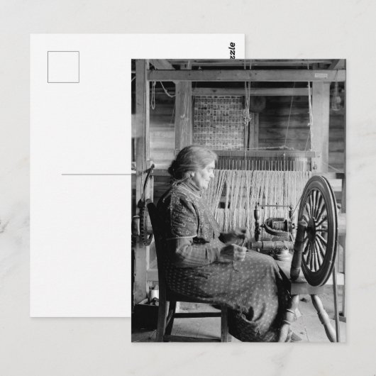 LD OMAN SING sPINNING HEEL 1930S FOTOGRAPH Postkarte (Vorne/Hinten)