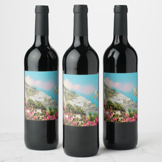 ldp AMALFI - Panorama - Küste von Amalfi - Weinetikett (Flaschen)