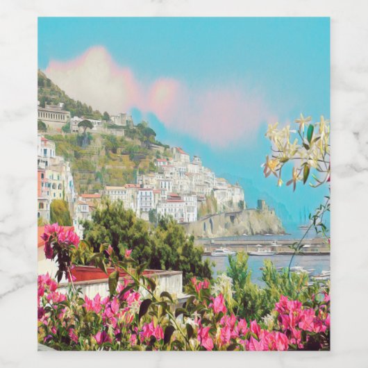 ldp AMALFI - Panorama - Küste von Amalfi - Weinetikett (Einzelnes Label)