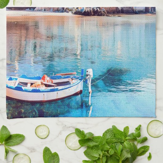 ldp CEFALæ- Sizilien - Strand - Panorama Geschirrtuch (Gefaltet)