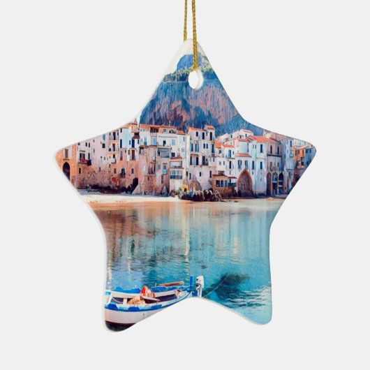 ldp CEFALæ- Sizilien - Strand - Panorama Keramik Ornament (Rechts)