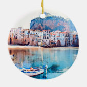 ldp CEFALæ- Sizilien - Strand - Panorama Keramik Ornament (Hinten)