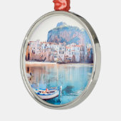 ldp CEFALæ- Sizilien - Strand - Panorama Ornament Aus Metall (Links)