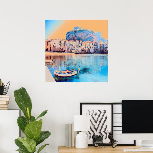 ldp CEFALæ- Sizilien - Strand - Panorama Poster (Heimbüro)