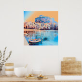 ldp CEFALæ- Sizilien - Strand - Panorama Poster (Küche)