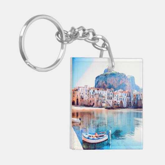 ldp CEFALæ- Sizilien - Strand - Panorama Schlüsselanhänger (Vorderseite links)