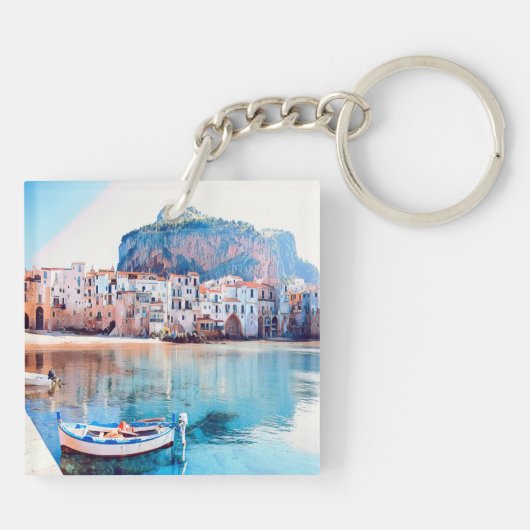 ldp CEFALæ- Sizilien - Strand - Panorama Schlüsselanhänger (Rückseite)