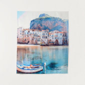 ldp CEFALæ- Sizilien - Strand - Panorama Wandteppich (Vorderseite)