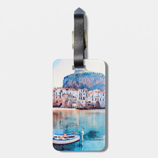 ldp CEFALLEE - Sizilien - Strand - Panorama Gepäckanhänger (Rückseite vertikal)