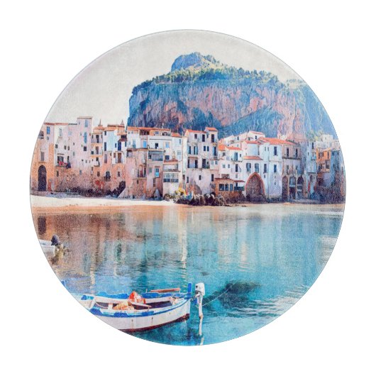 ldp CEFALLEE - Sizilien - Strand - Panorama Schneidebrett (Vorderseite)