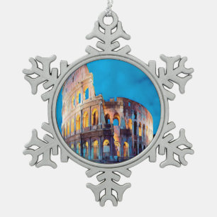 ldp COLOSSEUM Rom - bei Nacht - Schneeflocken Zinn-Ornament