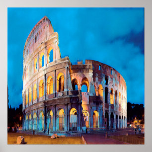 ldp COLOSSEUM Rom - nach Nacht - Poster
