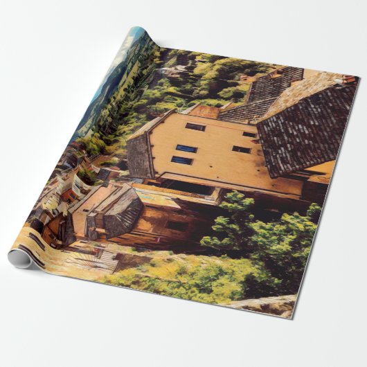 ldp MONTEPULCIANO - Stadt - Panorama - Geschenkpapier (Ungerollt)