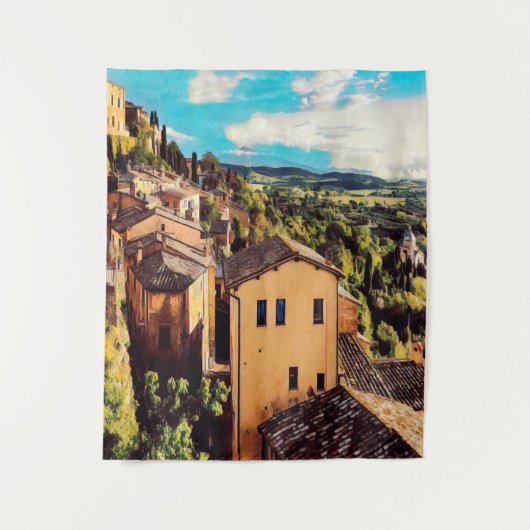 ldp MONTEPULCIANO - Stadt - Panorama - Wandteppich (Vorderseite)