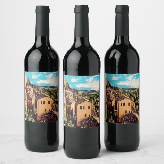 ldp MONTEPULCIANO - Stadt - Panorama - Weinetikett (Flaschen)