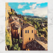 ldp MONTEPULCIANO - Stadt - Panorama - Weinetikett (Einzelnes Label)