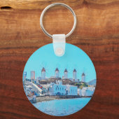 ldp MYKONOS - Blick vom Meer auf die Windmühlen - Schlüsselanhänger (Vorderseite)