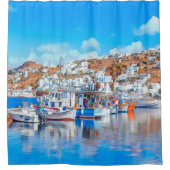 ldp MYKONOS - Fischerboote - Hafen - Panorama Duschvorhang (Vorderseite)