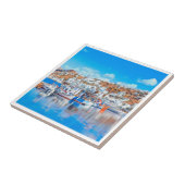 ldp MYKONOS - Fischerboote - Hafen - Panorama Fliese (Seite)