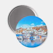 ldp MYKONOS - Fischerboote - Hafen - Panorama Magnet (Vorderseite/Rückseite)