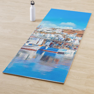 ldp MYKONOS - Fischerboote - Hafen - Panorama Yogamatte