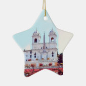 ldp PIAZZA DI SPAGNA - Rom - mit Blume - Keramik Ornament (Rechts)