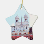 ldp PIAZZA DI SPAGNA - Rom - mit Blume - Keramik Ornament (Links)