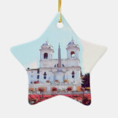 ldp PIAZZA DI SPAGNA - Rom - mit Blume - Keramik Ornament (Hinten)