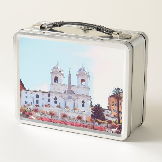 ldp PIAZZA DI SPAGNA - Rom - mit Blume - Metall Brotdose (Rückseite)