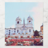 ldp PIAZZA DI SPAGNA - Rom - mit Blume - Weinetikett (Einzelnes Label)