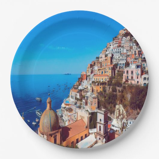ldp POSITANO - Amalfi Küste - Panorama Pappteller (Vorderseite)
