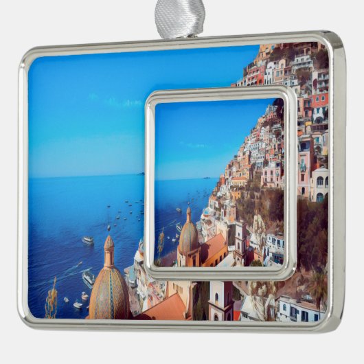 ldp POSITANO - Amalfi Küste - Panorama Rahmen-Ornament Silber (Links)