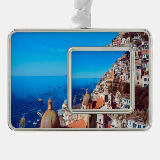 ldp POSITANO - Amalfi Küste - Panorama Rahmen-Ornament Silber (Vorderseite)