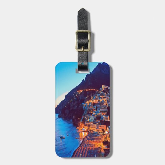 ldp POSITANO Amalfi Küste - Sonnenuntergang durch  Gepäckanhänger (Vorderseite vertikal)