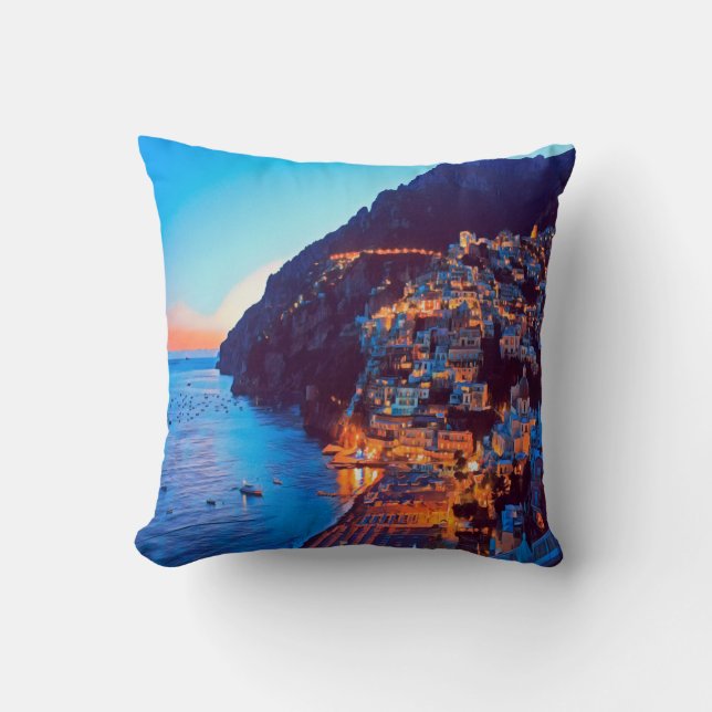ldp POSITANO Amalfi Küste - Sonnenuntergang durch  Kissen (Vorderseite)