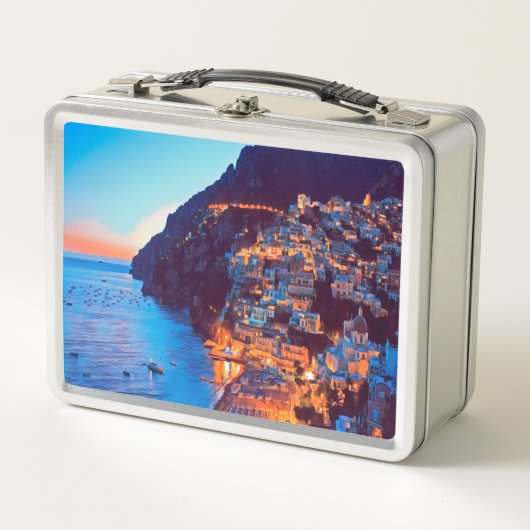 ldp POSITANO Amalfi Küste - Sonnenuntergang durch Metall Brotdose (Vorderseite)