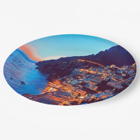 ldp POSITANO Amalfi Küste - Sonnenuntergang durch  Pappteller (Schrägansicht)